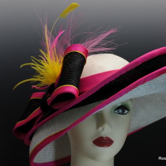Gorgeous parisisal  straw double brim derby hat