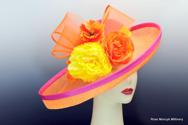 Pink and Orange Derby Hat